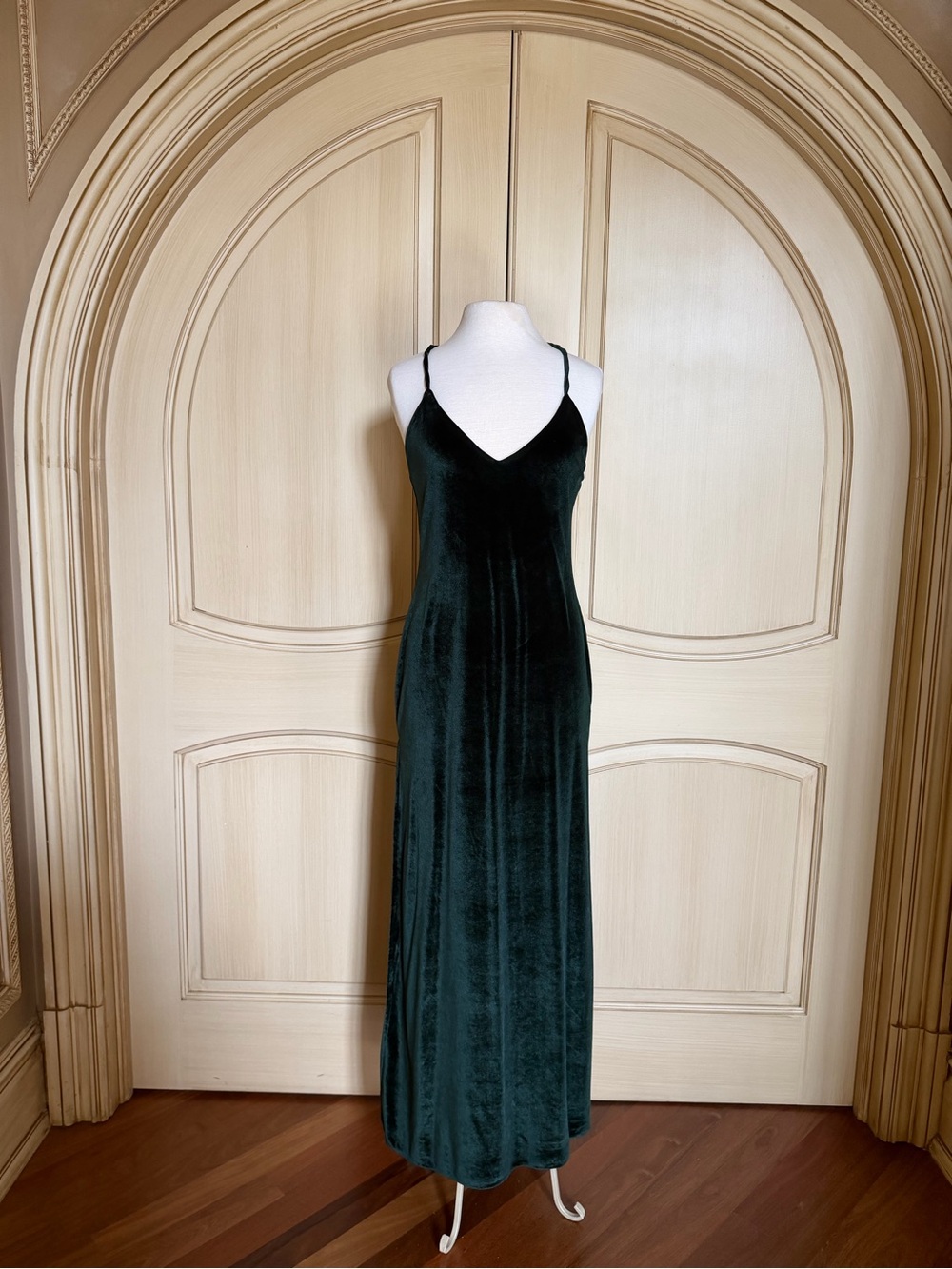 NBD In The Deep Dark Green Velvet Maxi Dress